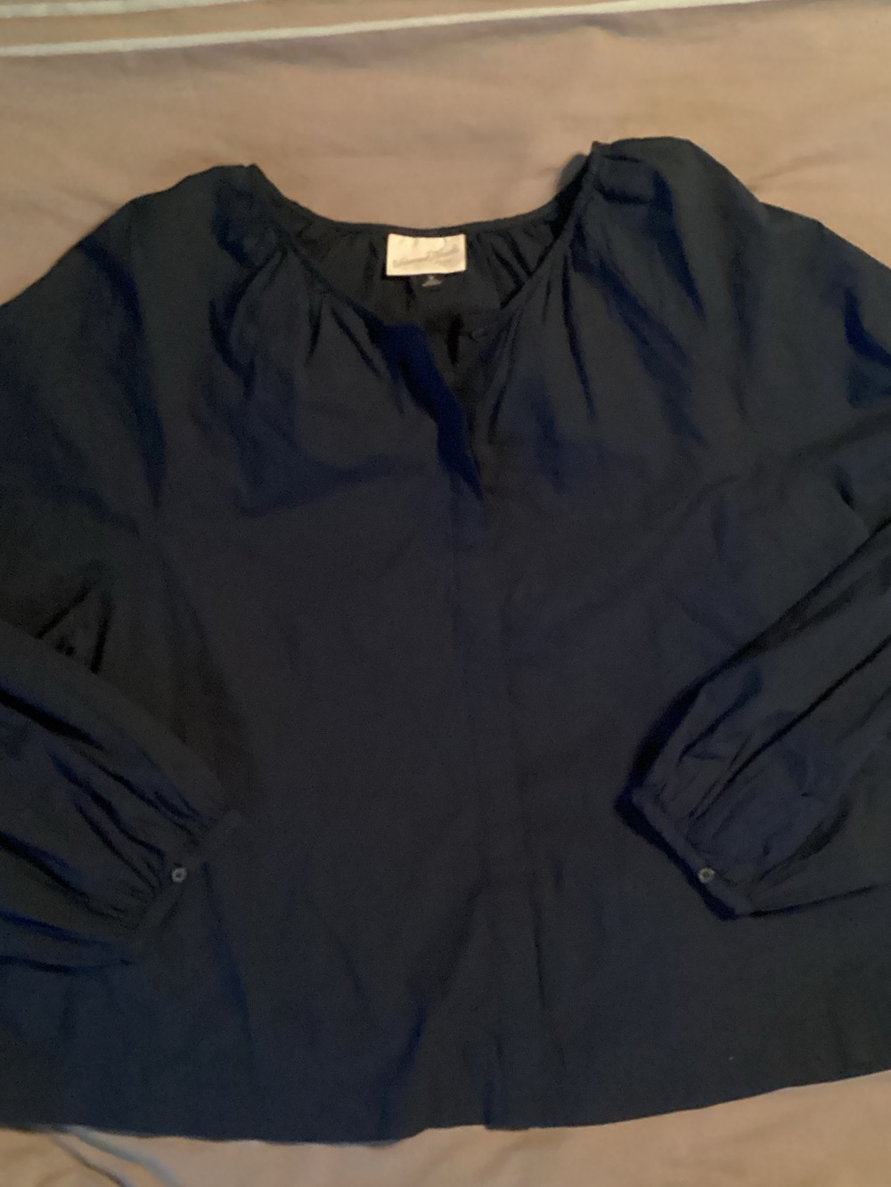 Universal Thread Navy Blue Button-Front Women's Blouse